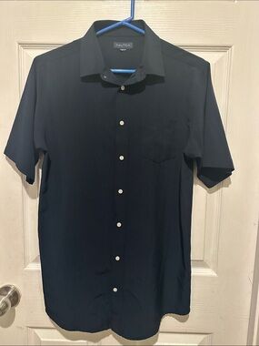 Nautica Men's Black Short-Sleeve Button-Down Shirt